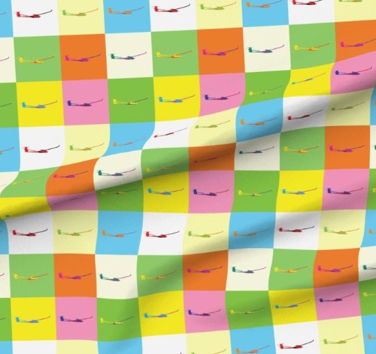 Glider checker fabric — colourful